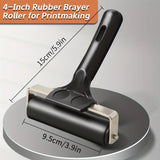 AOOKMIYA 1pc 2.2"/ 3.9"/ 5.9"/7.6" Rubber Brayer Roller for Printmaking,Gluing,Engraving,Wallpapers,Printing Ink Blocks,Craft Stamping