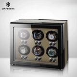 Wooden Watch Winder Box Storage Automatic Rotating Watch Box 9 Slots Led Shaker Luxury Inner Cortex Organizer Tray Holiday Gifts