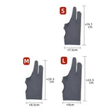 S/M/L Two-Finger Drawing Gloves Anti-touch Anti-fouling for Tablet Digital Board Touch Screen Oil Painting Art Supplies