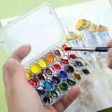 AOOKMIYA Empty Mini Watercolor Paint Packing Box 0.8ML 24Grids Portable Moisturizing Box Art Student Going Out for Sketching Art Supplies