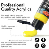 Acrylic Paint Set 66 PCS of 54 Colors 2fl oz 60ml Bottles with12 BrushesNon Toxic 54 Colors Acrylic Paint No Fading Rich Pigmen