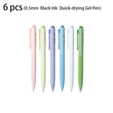 Deli 6pcs 0.5mm Black Ink Quick-drying Gel Pen School Student Supplies Office Pen Office Supplies Signing Pen Stationery Gift