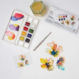 AOOKMIYA Winsor & Newton Cotman Solid Watercolor Paint Portable Travel Half Pan Paint Pigment with Palette Tray Paint Brush Set Painting  AOOKMIYA.COM