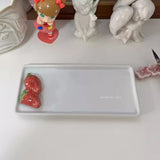 Rectangular Ceramic Plate Cute Relief Strawberry Color Palette Student Painting Art Supplies   Color Mixing Palette