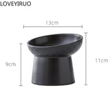 Creative Pet Bowls, Ceramic Oblique Mouth High footed Cats Food Tableware Protection Cat and Dog Bowl, Pet Supplies, 1Pc