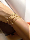 6Pcs Boho Retro Thick Twist Cuban Chain Bracelet Gold Color Multilayer for WomenBracelet Set Trendy Quality Jewelry Gifts 2024