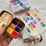 AOOKMIYA Schmincke Master Watercolor Paint Subpackage Six Primary Color Set Solid Watercolor Portable Paint Box Art Supplies