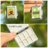 AOOKMIYA Mini Paint Box Watercolor Palette Cute Cat Pendant Portable Watercolor Packing Tin Box Traveling Painting Art Supplies