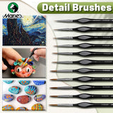 AOOKMIYA Marie's Micro Paint Brush, 11 Sizes Miniature Synthetic Model Paintbrushes with Triangular Handles for Detail, Rock Painting