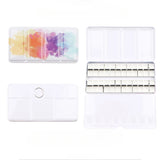 AOOKMIYA Large Empty Metal Watercolor Tin Palette 28/48 Grid Portable Solid Pigment Storage Box Portable Sketching Student Art Supplies