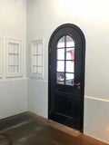 AOOKMIYA Craft arched curved circular curved door wrought iron glass bedroom retro door
