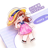 Flash Girl Series Acrylic Thickened Handbook Folder Cartoon Sticky Notes Test Papers Classification Folder Snack Sealing Folder