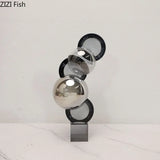 Stacked Sphericity Crystal Geometry Creative Ornaments Desk Decoration Modern Crafts Sculpture Artwork Room Aesthetic Decor