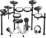 Christmas.DED-200X Electronic Drum Set, Electric Drum Kit with Quiet Mesh Drum Pads, 2 Cymbals w/Choke,