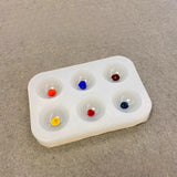 AOOKMIYA Six-hole No-wash Silicone Palette Easy To Clean Acrylic Paint Empty Mixing Tray Palette Tray for Painting Art Supplies