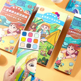 Portable Watercolor Graffiti Painting Children's Painting Set Color Fill Comes with Pigment Graffiti Notebook Puzzle Drawing