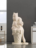 AOOKMIYA ART+ Creative Gifts Home Decor Ice Cream Cat  Statue Floor Decoration Nordic Living Room Creative Large Animal Sculpture Ornaments Housewarming Gift