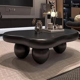 Modern Coffee Table Cloud Shape Low Coffee Table Cartoon Irregular Indoor Tea Table with 3 Oval Leg for Living Room (47in)