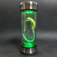 AOOKMIYA Alien Glow Jar Xenomorph Specimen Facehugger Embryo Glass Jar Movie Prop Replica Home Decor Desktop Crafts Sculpture Decoration