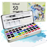 AOOKMIYA Watercolor Paint Set 50 Vivid Colors, Travel Watercolor Kits with Palette, Brush, Sponge, Ideal for Hobbyists,Art Supplies  AOOKMIYA.COM