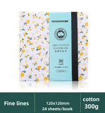 AOOKMIYA POTENTOTE 100% Cotton Watercolor Book 300g Square Fabric Hand Ledger Fine/Medium Grain Portable Sketch Book Art Supplies