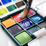 AOOKMIYA MAIRTINI 9 Color Travel Watercolor Paint Set with Bucket Portable Palette Solid Watercolor Paint Sketching Painting Supplies  AOOKMIYA.COM