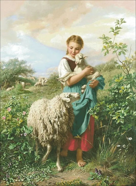 AOOKMIYA Little Shepherdess Sewing Top Quality Crafts Needlework Embroidery DIY Cross Stitch Kits Art 14CT 18CT 16CT Unprinted Handmade