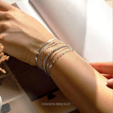 6Pcs Boho Retro Thick Twist Cuban Chain Bracelet Gold Color Multilayer for WomenBracelet Set Trendy Quality Jewelry Gifts 2024