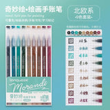 198/6 PCS Drawing Highlighter Morandi Gel Pen Student Diary Scrapbook Painting DIY Gel Pen Office School Supplies Stationery