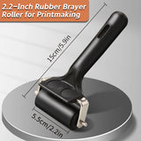 AOOKMIYA 2pcs Rubber Roller Brayer Rollers Hard Rubber 4/2.2 Inch for Ink,Stamping Texture Craft,for Printmaking,Painting,Crafting