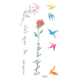 AOOKMIYA Small Waterproof Temporary Tattoo Sticker Colorful Leaf Flower Elephant Dolphin  Art Wrist Neck Women Kids Fake Mini Tatoo