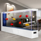 Super large floor-to-ceiling fish tank living room company hotel giant aquarium screen partition ultra-white glass53