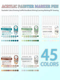 Languo 45-171 Colors Soft Brush Acrylic Marker Pen Set,DIY Hand Drawn,Student Graffiti Paint Art Acrylic Paint Pens