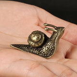 AOOKMIYA ART+ Creative Gifts Brass Snail Ornament Cute Animal Copper Figurines Creative Kawaii Pet Home Decor Office Desktop Decorations Tea Pet