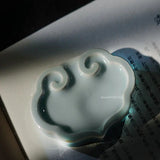 Ruyi Ink DishCeramic Small Regular Ink BoxInk PondInk Plate with LidCustomized Brush HolderPaperweight for Calligraphy