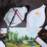 AOOKMIYA Cute White Bear Ceramic Palette Washing Bowl Easy To Clean Pen Holder Watercolor Gouache Paint Plate Painting Art Supplies