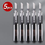 AOOKMIYA 1pc/3/5pcs Stainless Steel Retractable Utility Knife 9mm,for Unboxing,Cutting Paper ,Handicraft Carving for Crafters,Artist