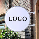 AOOKMIYA 50cm Waterproof LED Double Sided Round Advertising Lightbox 110V/220V Outdoor Advertising Neon Sign Light Box