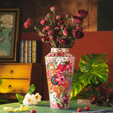 Ceramic vase, home decoration piece, living room flower arrangement, retro Holly vase, home decoration piece