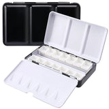 AOOKMIYA Empty Metal Watercolor Tin Palette with Detachable Empty Half Pans for DIY Travel Watercolor Palette Paint Case Art Supplies