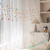 New Modern Simple Curtains Gauze Curtain for Bay Window White Gauze Curtain Sunscreen No Drilling Track Hook Custom Window Gauze