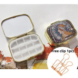 AOOKMIYA Mini Portable Watercolor Paint Box Metal Watercolor Sub-packing Box Pigment Moisturizing Box Sketch Painting Art Supplies