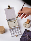 Mini Cute Watercolor Paint Box, Portable Folding Handmade Drawing Board, Watercolor Pigments Palette Design, Creative Stationery