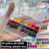 AOOKMIYA Van Gogh Netherlands 24/40 Color Solid Watercolor Paint Trial Pack 0.5/1ml Mini Pack Acuarela Artist Painting Art Supplies
