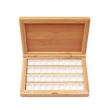 AOOKMIYA Empty Bamboo Paint Palette with Lid Portable Watercolor Paint Tray Storage Box with 24/36 Half Pans for Painting Art Supplies