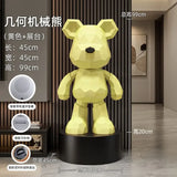 Creative Geometric Violent Bear Resin Sculpture Ornaments, Light Luxury Art Living Room TV Cabinet Decoration, Trendy Home Gifts