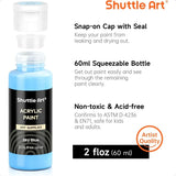 Shuttle Art Acrylic Paint 50 Colors Acrylic Paint Set 2oz 60ml Bottles Rich Pigments Water Proof Premium for Artists Beginners