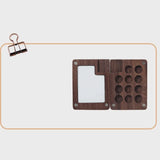 AOOKMIYA New 11-grid Portable Palette Mini Watercolor Paint Box Walnut Travel Carry-on Painting and Sketching Set Art Supplies