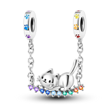 2025 Hot Sale Charms Bead 925 Sterling Silver Pink Butterfly Luminous Firefly Dangle Fit Bangle Bracelet Necklace DIY Jewelry