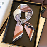 100% Natural Twill Silk Scarf for Women 65cm Neck Tie Double side Foulard Shawl Wrap Square Neckerchief Hijab Bandana Scarves